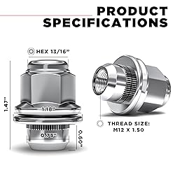 White Knight M12x1.50 Chrome Factory Style Lug Nuts