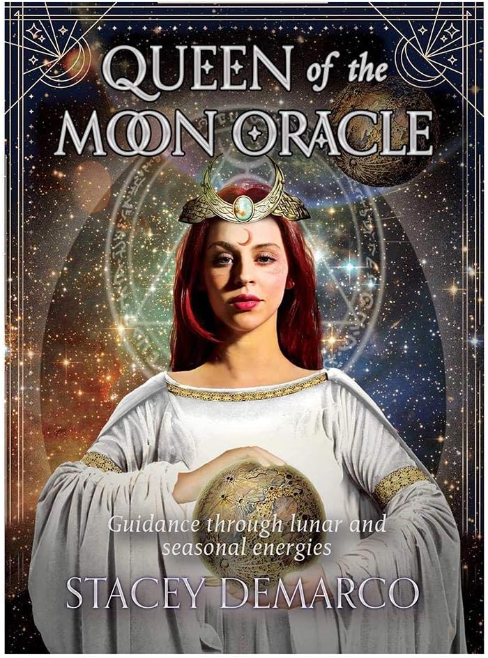 fridaymonga Oracle Queen of The Moon Cards 44 Sheets Tarot Queen of The Moon Table Game Divination Game Props Funny Cards Playing Cards for Home Use