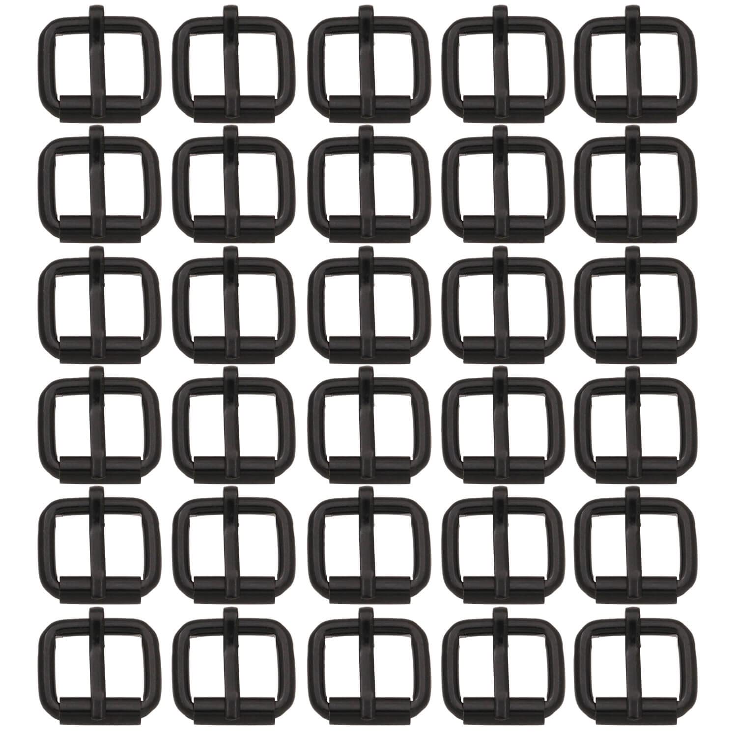BIKICOCO Roller Buckle, 3/4 Inches Heel Rolling Bar Buckles for Bags Leather Webbing Straps, Black - Pack of 30