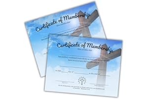 LASHICORN Church Membership Certificate for New Members | 30 pk 8.5x11” Record Booklet Information Class Application Blue with Clouds Simplistic Modern