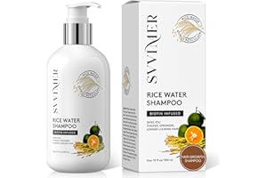 Svvimer Rice Water Hair Growth Shampoo - Biotin Thickening Shampoo for Hair Loss and Thinning Hair - Sulfate Free for Women and Men 10 Fl Oz (Pack of 1)