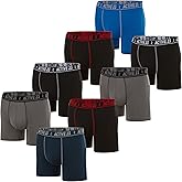 Active 23 Mens 6, 8, or 10 Pack Dry Fit Performance Boxer Briefs for Men, Cooling Moisture Wicking Athletic Support Underwear