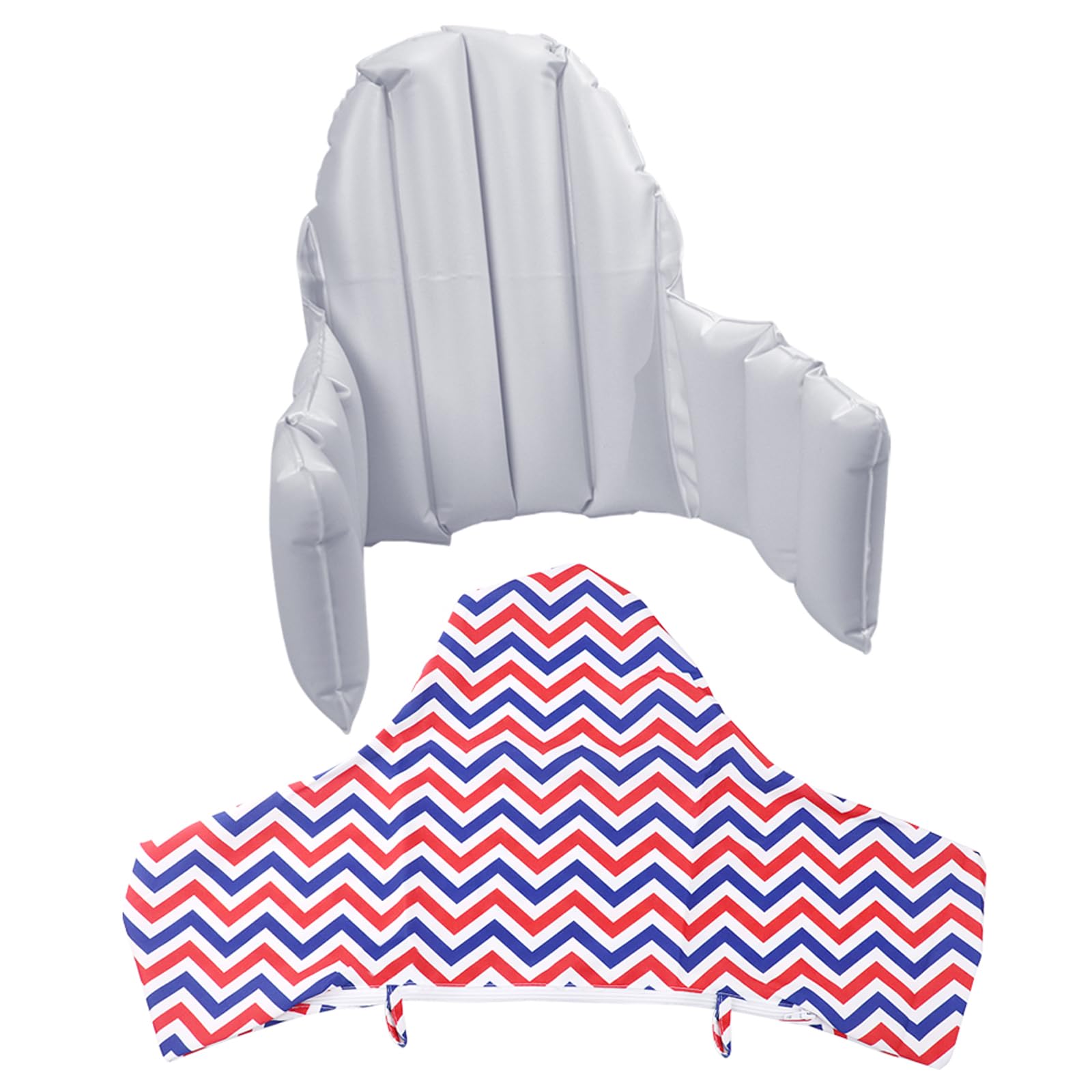 Longgouk High Chair Cushion Pad, high Chair Seat Pad, Built-in Inflatable Cushion, Soft and Comfortable, Baby Sitting More Comfortable (red and Blue Stripes)