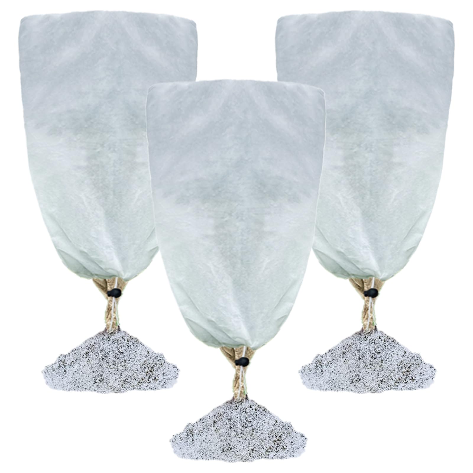 3 Packs 120x80CM Frost Protection for Plants,Reusable Plant Covers Winter Freeze Protection with Drawstring,Tree Jacket Blanket for Cold Frost Freeze Bird Insect Prevention
