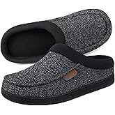 ULTRAIDEAS Men's Warm Fuzzy Moccasin Clog Slipper, Slip on Winter Comfy Indoor/Outdoor House Shoes