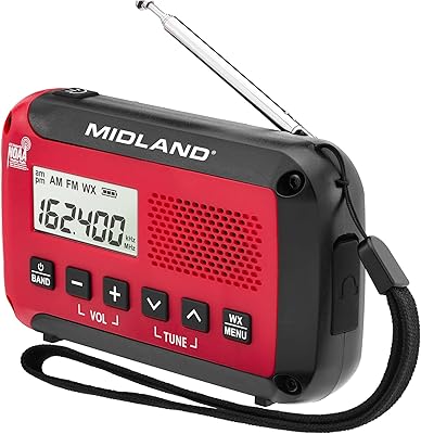 Midland® - ER10VP Weather Radio with Flashlight & Emergency Alert - AM/FM Radio - Compact and Easy to Carry - SOS Strobe Signal and Headphone Jack