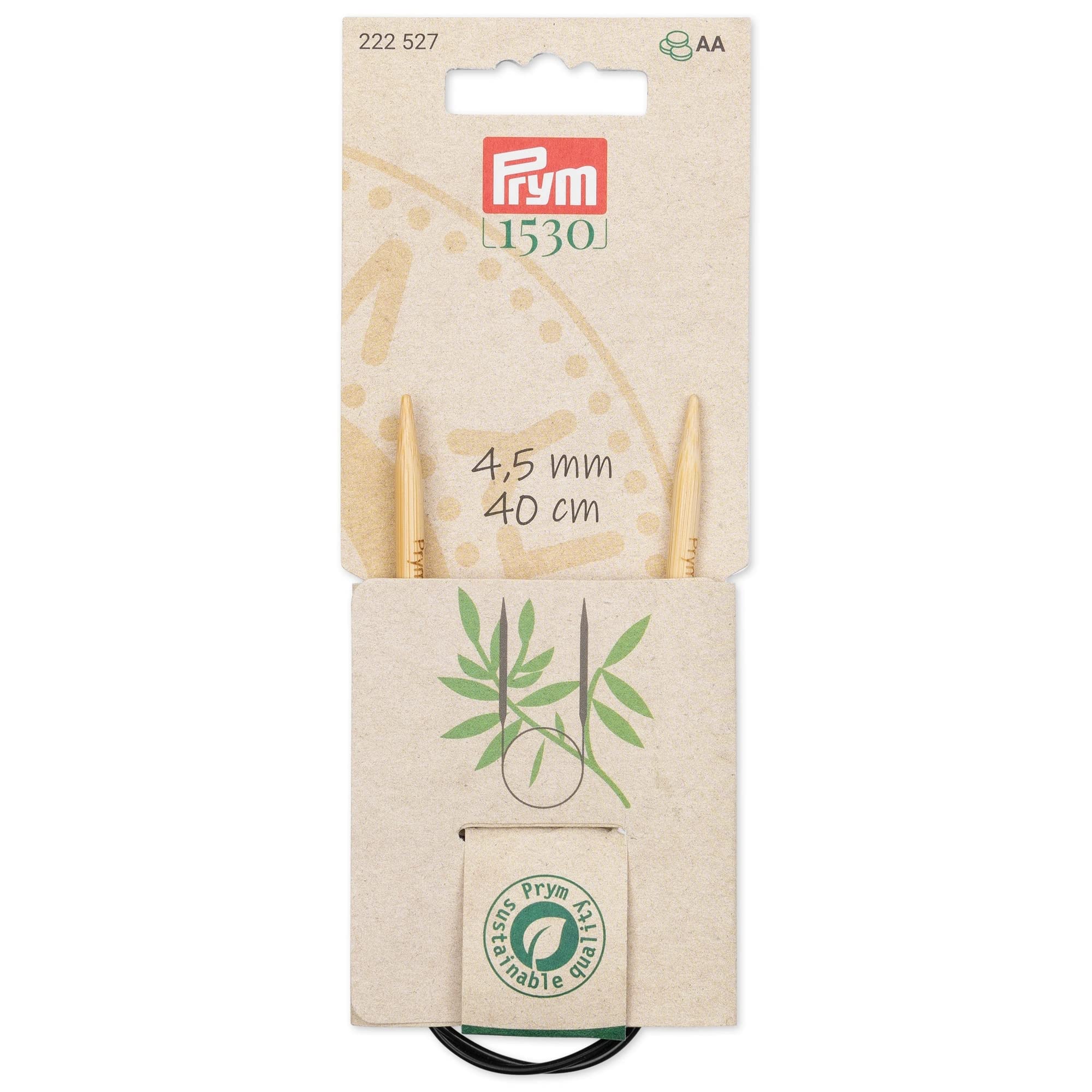 Prym - Prym 1530 Bamboo (40cm, 4.50mm) Circular Knitting Needle - 1 Unit
