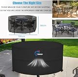 SIRUITON Patio Round Table Cover 420D Oxford Waterproof 135x80CM view 5