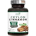 Organic Cinnamon Capsules 1800mg - Pure Ceylon Cinnamon Supplements, Certified Organic, Non-GMO, Gluten Free, Vegan, True Cinnamon Powder, Antioxidant Cinnamon Pills Supplement - 180 Count Capsules