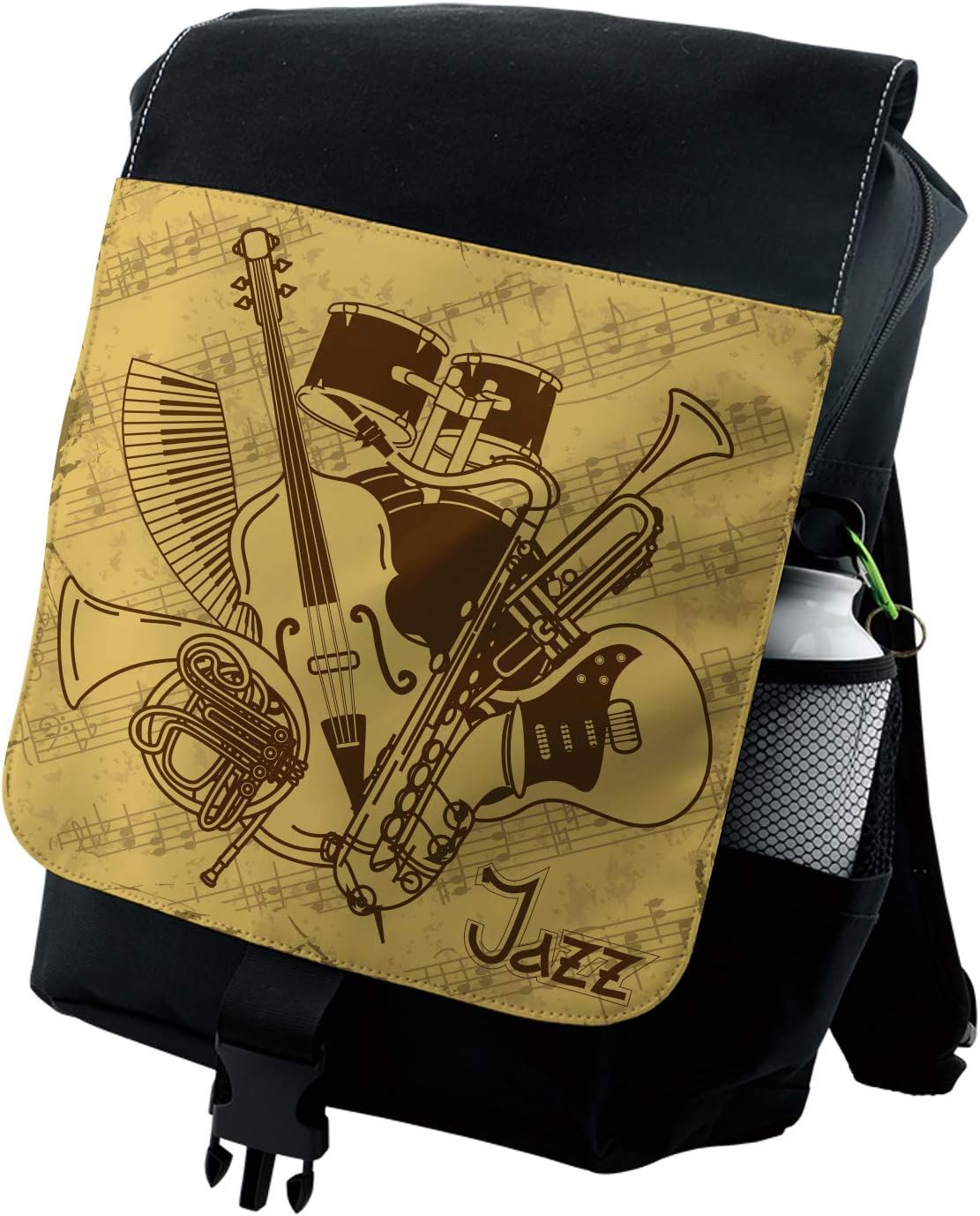 Ambesonne Retro Backpack, Jazz Music Equipments, Durable