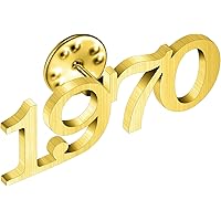 AMITER Birth Year Lapel Pin, 1970-2025 Enamel Brooch Pins 14K Gold Tie Tacks for Men & Women Birthday, Graduation, Anniversar