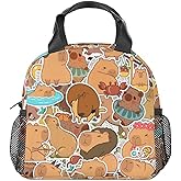 PAKKITOP Lunch Bag for Kids, Small Lunch Bags Insulated, Cute Reusable Lunchbox for Teen Girls Boys, Brown Portable Lunch Box for School Travel Picnic