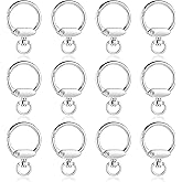 12 PCS Swivel Ring Carabiner Clips, Swivel Hooks for Purses, Round Spring Snap Hooks, Keyring Round Keychain Clip for Bags Chain Extender Belts Crafts Purses Jewelry DIY Accessories(Silver)