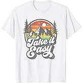 Take It Easy Retro Camping Hiking Camper Outdoor Hiker Gift T-Shirt
