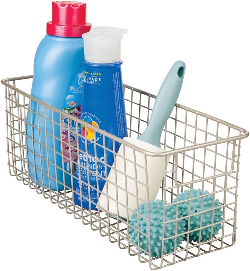 mDesign Contenitore pulizia casa - Cestino multiuso in metallo e