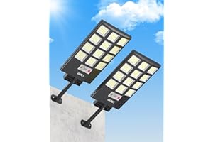 JAYNLT Solar Lights for Outside, 5 Lighting Modes Solar Flood Security Light with Motion Sensor & Dusk to Dawn&Remote, 6500K Street Lamps for Yard Garden,Shop - 2PACK