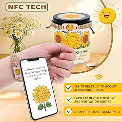 60 Positive Sunflower Cards Jar, Affirmation Cards