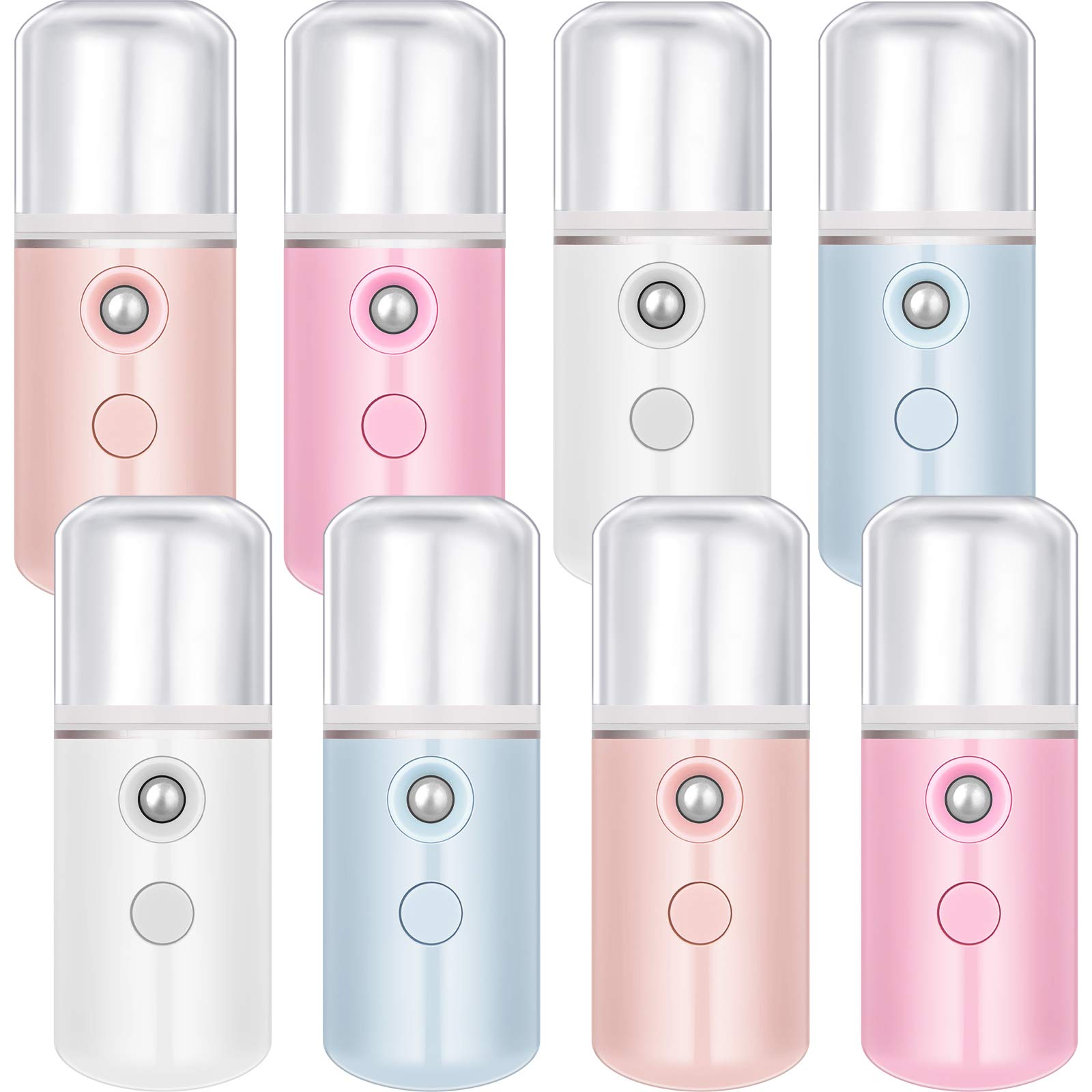 Photo 1 of Mudder 8 Pieces Nano Sprayer Facial Mister Portable Mini Face Mist Atomization USB Rechargeable 30ml Face Steamer for Skin Care Eyelash Extensions Daily Makeup