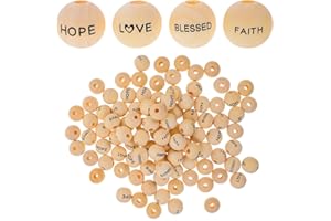 Artibetter 80pcs Beige Wood Beads with Stringing Hole for DIY Jewelry Making Projects and Crafting Accessories