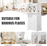 Youyijia 3 Tier White Floor Standing Cabinet Storage Organizer 97x20x18 cm view 7