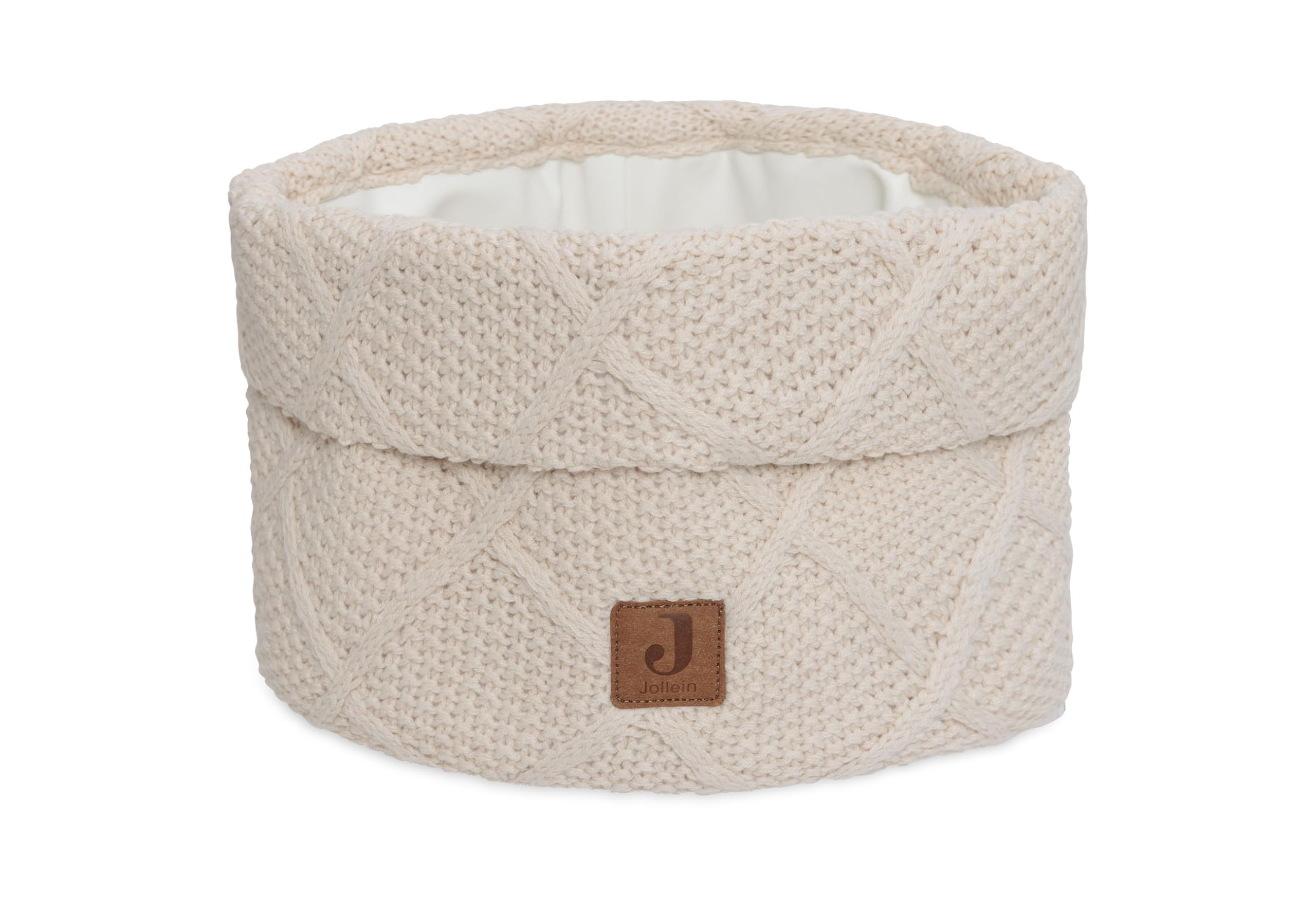 Jollein Care Basket - Check Knit, Oatmeal - 60% Cotton, 40% Acrylic - 14 x 18 cm - Natural