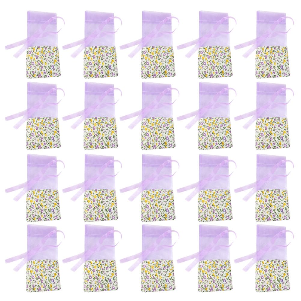 BESPORTBLE 20pcs Gauze Lavender Bags Flavorance Pouch Small Item Storage Bag Empty Sachets Bag Christmas for Home Wardrobe/Car