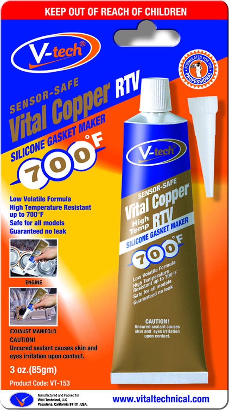 V-Tech VT-153 Quality Copper RTV Silicone Instant High Temperature Gasket Maker