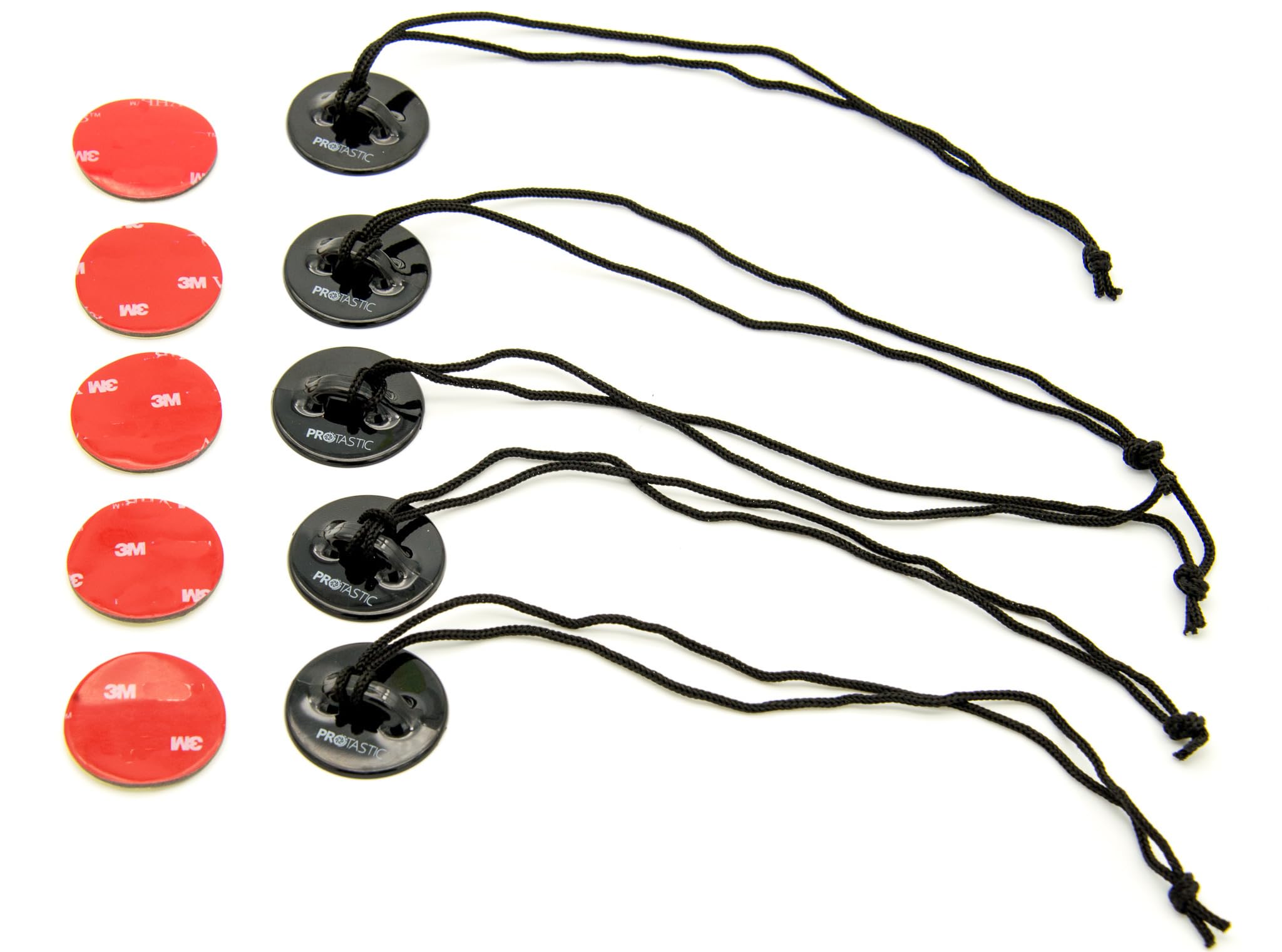 PROtastic Camera Safety Tethers & Strong Stickers for GoPro and SJCAM Action Camera Helmet Mounts - Pack of 5