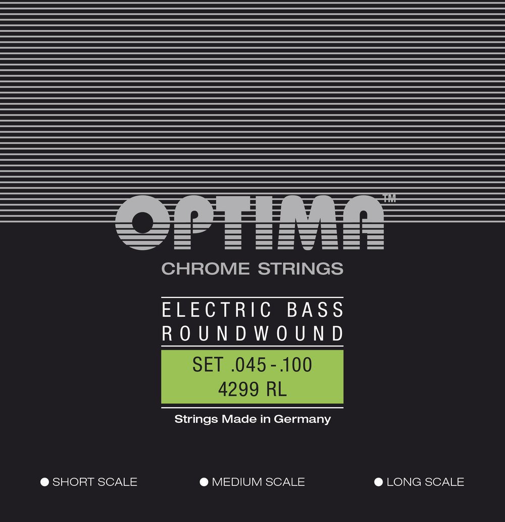 Optima Electric Bass Strings Chrome Strings. Round Wound Short Scale Set 4-str. short-scale