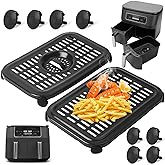 Air Fryer Replacement Parts for Ninja Foodi DualZone Air Fryers, 2 PCS Food Grade Air Fryer Accessories Grill Pan Plate Crisp