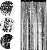Thboxes Glitter String Door Curtain 39x78.7 Black Backdrop Fly Screen view 4