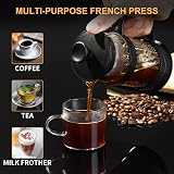 ParaCity French Press Coffee Maker 12oz 350ml Stainless Steel Filter Heat view 3