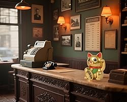 Artconal Maneki Neko Lucky Cat Statue Feng Shui