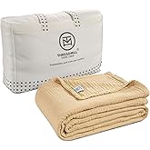 Threadmill King Size Blanket | 4 Layer 100% Cotton Gauze | Lightweight, Breathable, and Cozy Summer |Muslin Blanket for Couch, Bed| Beige