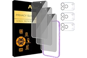 Ailun 3 Pack Privacy Screen Protector for iPhone 17 Pro Max [6.9 inch]+ 3 Pack Camera Lens Protector with Installation Frame,