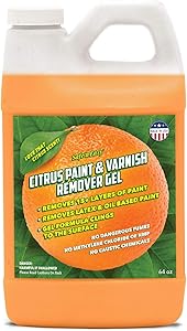 Safe ‘n Easy Citrus Paint & Varnish Remover Gel, Strips 15+ Layers of Paint Safely, No Hazardous Fumes, Non-Toxic, Citrus Orange Scent (1/2 Gal)