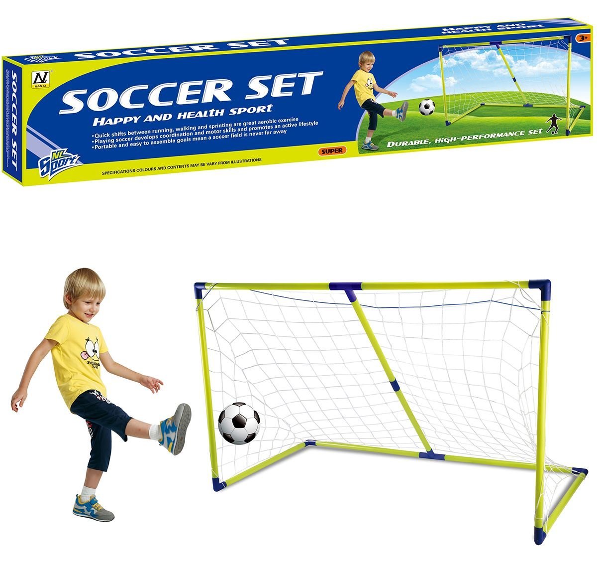 Flicker Childrens Junior Football Goal Soccer Set with Ball and Pump