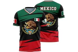 QMTOCEMY Men's Mexico Jersey, Mexican Flag Jerseys Sports Shirt, Mexico Jersey Athletic Top Shirt Exclusive Desin