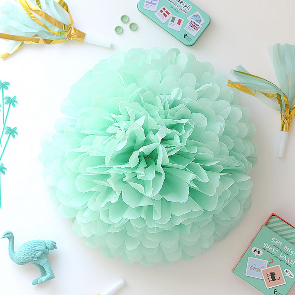 mint green baby shower decorations
