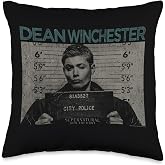 Supernatural Dean Mug Shot Throw Pillow