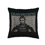 Supernatural Dean Mug Shot Throw Pillow