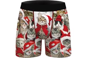 REOCHEL Men's Funny Ugly Christmas Boxer Briefs Underwear Gag Gifts Novelty Holiday Boxer Shorts No Fly