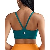 RUNNING GIRL Sports Bras for Women,Light Impact Molded Cup Strap Sports Bra with Sewn in Pads,Best for A-C Cup