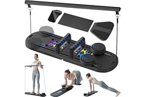 QUVVREV Pilates Board - Pilates Reformer Set, Pilates Machine for Home Workout, 6 in 1 Pilates Board for Women, Foldable and Portable Pilates Reformers Board, Pilates Equipment for Core Workouts