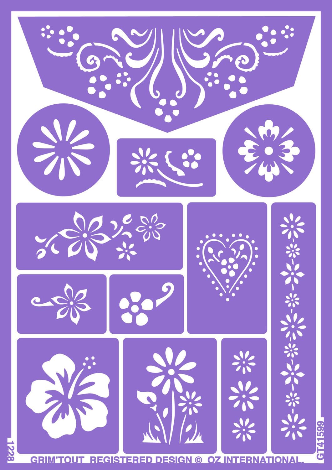 Oz International GT41599 Make-Up Stencil Flower Design