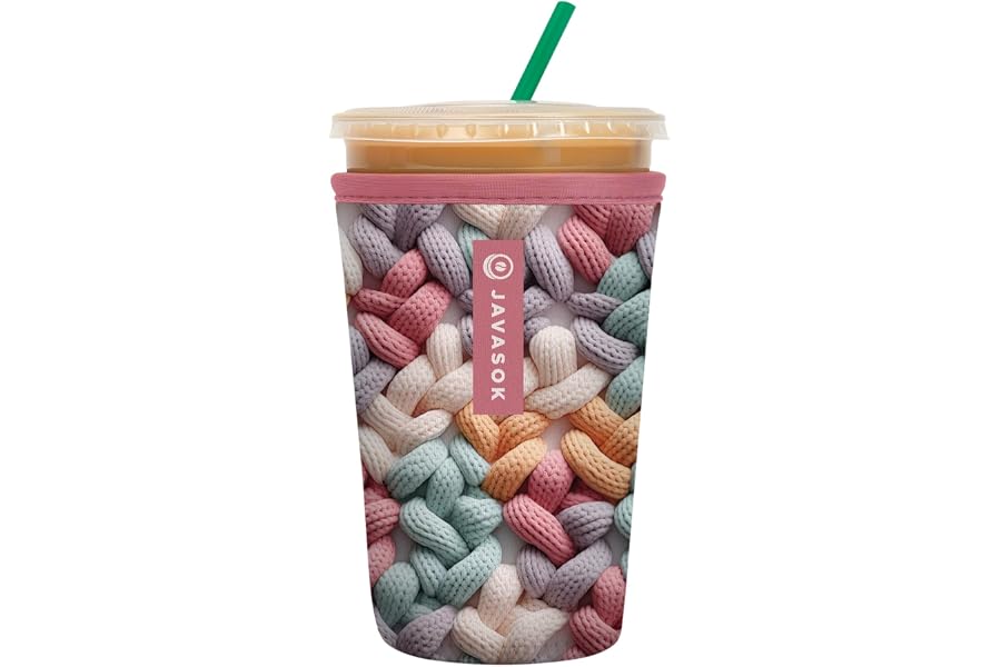 Sok It JavaSok Iced Coffee & Cold Soda Insulated Neoprene Cup Sleeve (Cozy in Color, Medium: 22-28oz)