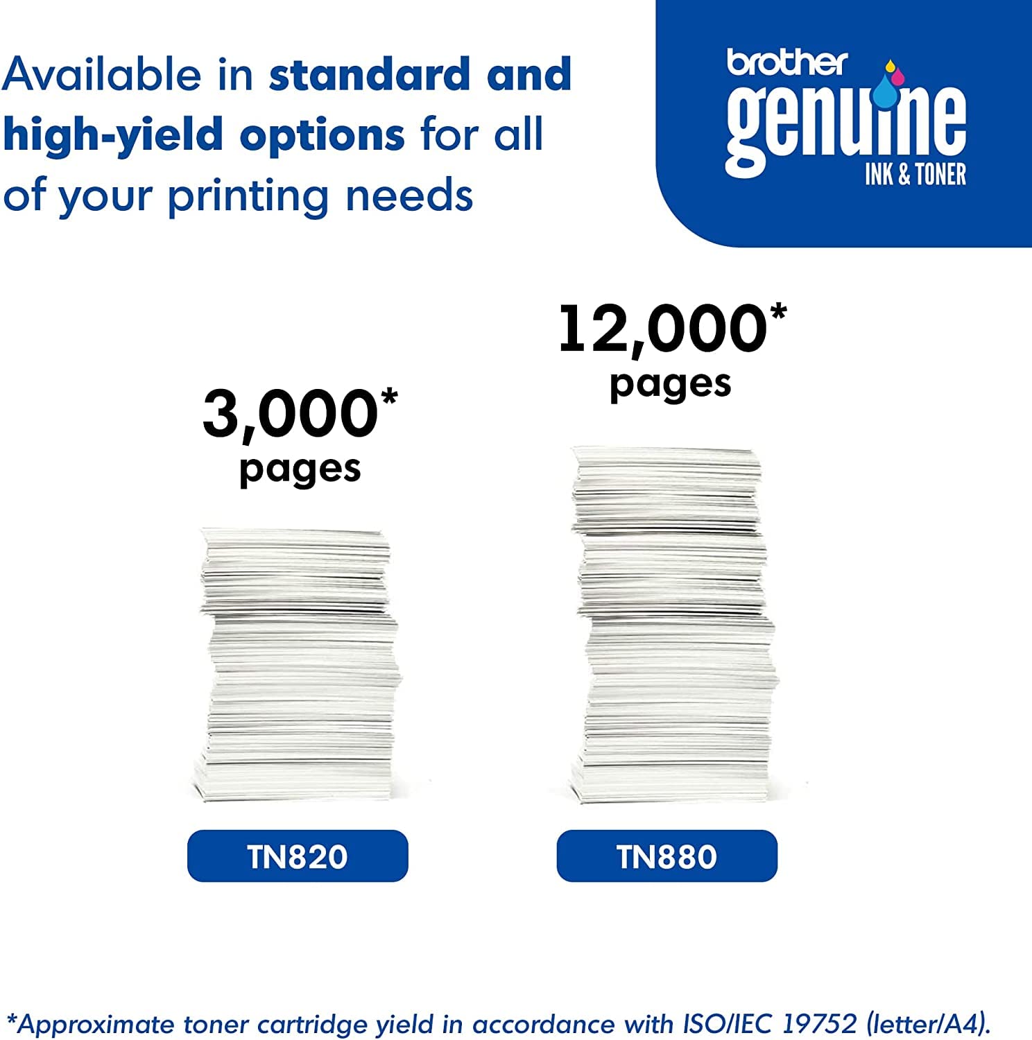 Brother Genuine Super High Yield Toner Cartridge, TN880, Replacement Black Toner 2-Pack, Page Yield Up to 12,000 Pages Each