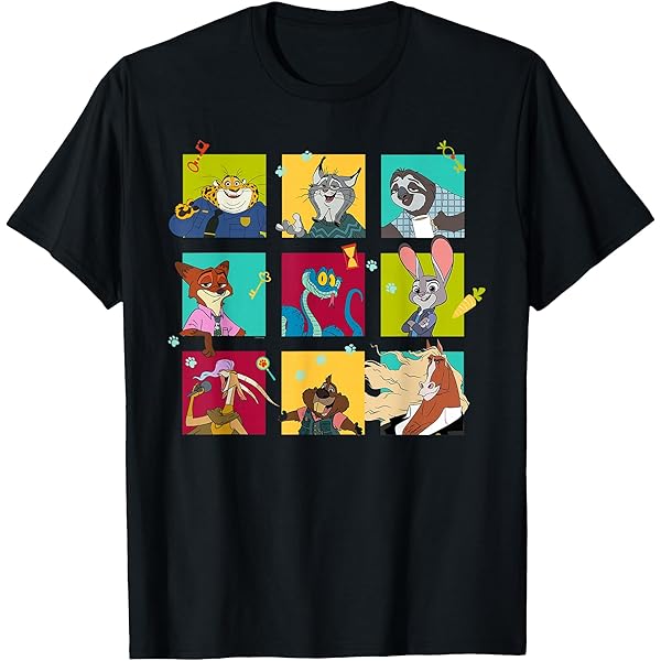 Amazon.com: Disney Zootopia Characters Grid Premium Tri-blend T