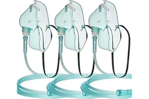 3 Packs Pediatric Elongated Oxygen Mask with Tubing, Children Mask Replacements with 210CM Long Tube, Small Size Kid Mask Acc