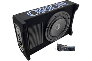 ORION Cobalt CPE100 10” 1600W Max Active Down-Firing Subwoofer Thin Enclosure with Built-in Amplifier – Slim Loaded Sub for Tight Spaces in Cars and Trucks, Air-Tight Sealed Shallow Mount Enclosure